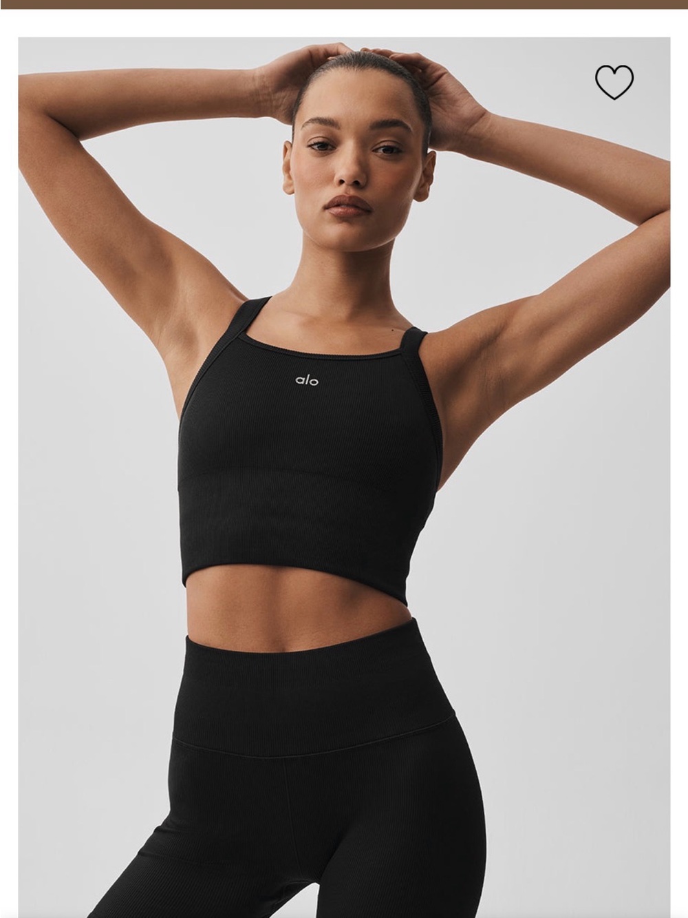 ALO Yoga Ribbed Square-Neck Crop Sports Bra - Black